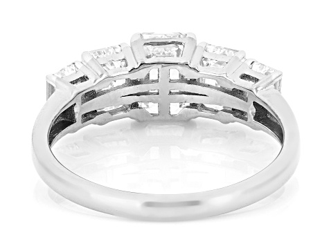 Certified Emerald Cut White Lab-Grown Diamond H SI1 10K White Gold Band Ring 2.50ctw