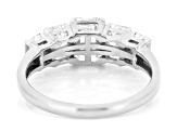 Certified Emerald Cut White Lab-Grown Diamond H SI1 10K White Gold Band Ring 2.50ctw