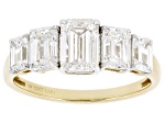 Certified Emerald Cut White Lab-Grown Diamond H SI1 10K Yellow Gold Band Ring 2.50ctw