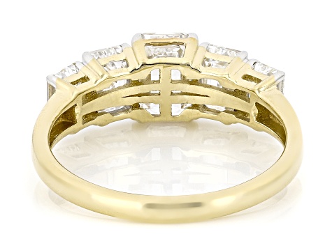 Certified Emerald Cut White Lab-Grown Diamond H SI1 10K Yellow Gold Band Ring 2.50ctw