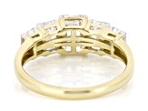 Certified Emerald Cut White Lab-Grown Diamond H SI1 10K Yellow Gold Band Ring 2.50ctw