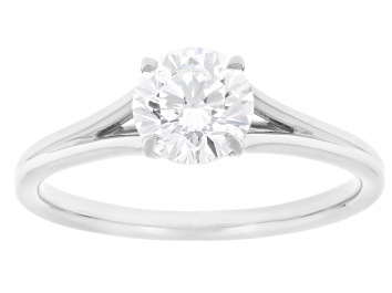 Picture of Certified Round White Lab-Grown Diamond H SI1 Platinum Over Sterling Silver Solitaire Ring 1.00ct