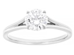 Certified Round White Lab-Grown Diamond H SI1 Platinum Over Sterling Silver Solitaire Ring 1.00ct