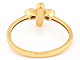 Pear Shape White Lab-Grown Diamond H SI1 14K Yellow Gold Over Sterling Silver Clover Ring 0.20ctw