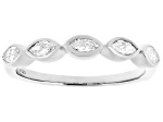 Marquise White Lab-Grown Diamond H SI1 10K White Gold Band Ring 0.50ctw