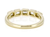 Emerald Cut White Lab-Grown Diamond H SI1 10K Yellow Gold Band Ring 0.50ctw