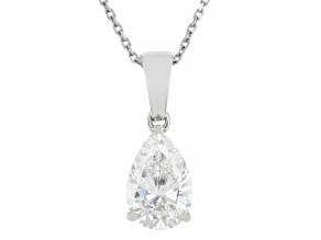 Certified Pear Shape Lab-Grown Diamond F VS2 Platinum Solitaire Pendant With Cable Chain 1.00ct