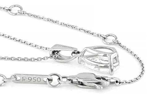 Certified Pear Shape Lab-Grown Diamond F VS2 Platinum Solitaire Pendant With Cable Chain 1.00ct