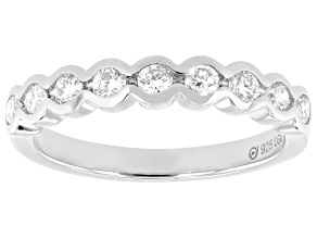 Lab-Grown Diamond G-H VS Rhodium Over Sterling Silver Band Ring 0.45ctw