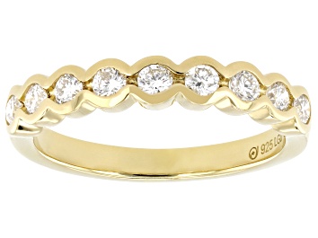 Picture of Lab-Grown Diamond G-H VS 18K Yellow Gold Over Sterling Silver Band Ring 0.45ctw