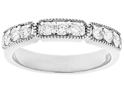 Lab-Grown Diamond G-H VS Rhodium Over Sterling Silver Band Ring 0.50ctw