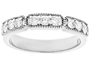Lab-Grown Diamond G-H VS Rhodium Over Sterling Silver Band Ring 0.50ctw