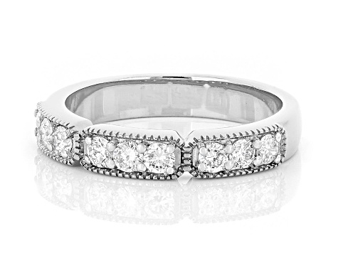 Lab-Grown Diamond G-H VS Rhodium Over Sterling Silver Band Ring 0.50ctw