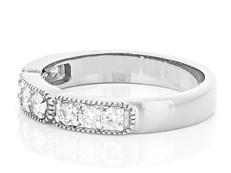 Lab-Grown Diamond G-H VS Rhodium Over Sterling Silver Band Ring 0.50ctw