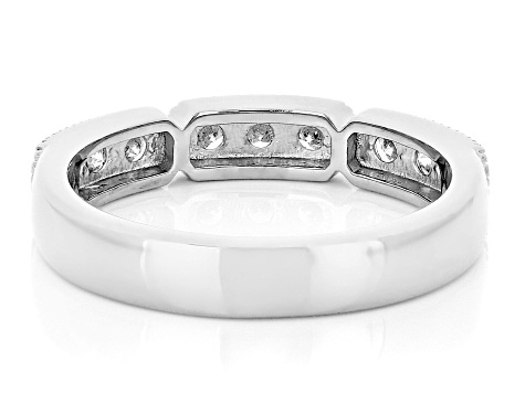 Lab-Grown Diamond G-H VS Rhodium Over Sterling Silver Band Ring 0.50ctw