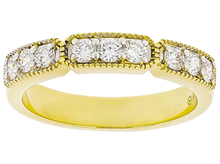 Lab-Grown Diamond G-H VS 14K Yellow Gold Over Sterling Silver Band Ring 0.50ctw