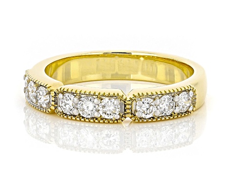 Lab-Grown Diamond G-H VS 14K Yellow Gold Over Sterling Silver Band Ring 0.50ctw