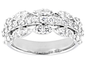 Lab-Grown Diamond G-H VS Rhodium Over Sterling Silver Band Ring 1.00ctw