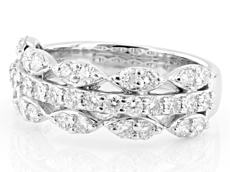 Lab-Grown Diamond G-H VS Rhodium Over Sterling Silver Band Ring 1.00ctw
