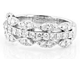 Lab-Grown Diamond G-H VS Rhodium Over Sterling Silver Band Ring 1.00ctw