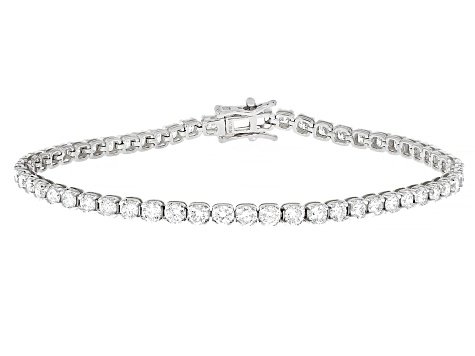 White Lab-Grown Diamond H SI Rhodium Over Sterling Silver Tennis