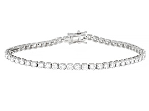 White Lab-Grown Diamond H SI Rhodium Over Sterling Silver Tennis Bracelet 5.00ctw