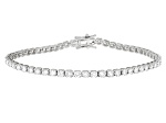 White Lab-Grown Diamond H SI Rhodium Over Sterling Silver Tennis Bracelet 5.00ctw
