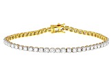White Lab-Grown Diamond H SI 14K Yellow Gold Over Sterling Silver Tennis Bracelet 5.00ctw