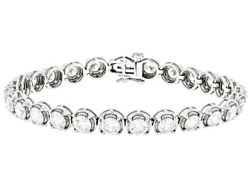 Emerald Cut White Lab-Grown Diamond G-H SI 14K White Gold Tennis Bracelet 13.00ctw