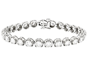 White Lab-Grown Diamond H SI 10K White Gold Tennis Bracelet 10.00ctw