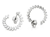 Baguette White Lab-Grown Diamond F SI 14K White Gold Earrings 1.00ctw