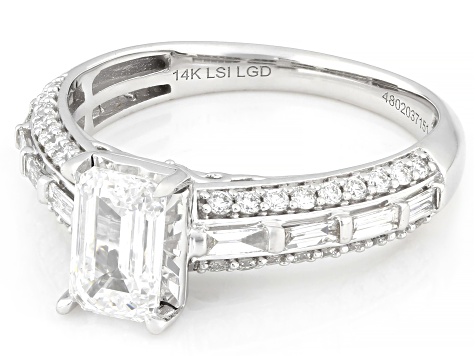 White Lab-Grown Diamond F SI 14K White Gold Ring 1.50ctw