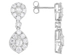 Pear Shape and Round White Lab-Grown Diamond G-H SI 14K White Gold Dangle Earrings 2.50ctw