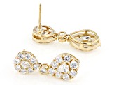 Pear Shape and Round White Lab-Grown Diamond G-H SI 14K Yellow Gold Dangle Earrings 2.50ctw