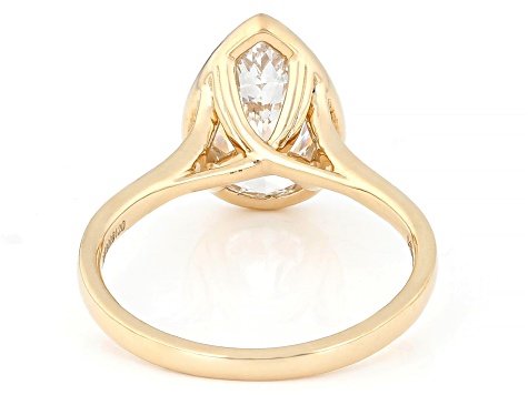 Pear Shape White Lab-Grown Diamond F VS2 14K Yellow Gold Solitaire