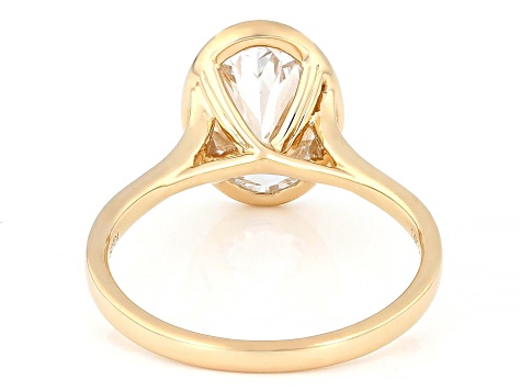 Oval White Lab-Grown Diamond F VS2 14K Yellow Gold Solitaire Ring