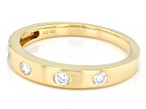 White Lab-Grown Diamond H SI 14K Yellow Gold Over Sterling Silver Mens Band Ring 0.25ctw