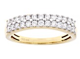 White Lab-Grown Diamond H SI 14K Yellow Gold Over Sterling Silver Band Ring 0.60ctw