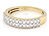White Lab-Grown Diamond H SI 14K Yellow Gold Over Sterling Silver Band Ring 0.60ctw