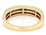 White Lab-Grown Diamond H SI 14K Yellow Gold Over Sterling Silver Band Ring 0.60ctw