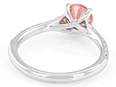 Certified Pink and White Lab-Grown Diamond 10K White Gold Ring