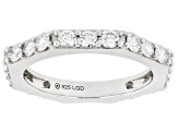 White Lab-Grown Diamond Rhodium Over Sterling Silver Band Ring 1.30ctw