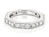White Lab-Grown Diamond Rhodium Over Sterling Silver Band Ring 1.30ctw