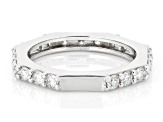 White Lab-Grown Diamond Rhodium Over Sterling Silver Band Ring 1.30ctw