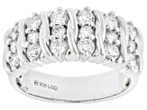White Lab-Grown Diamond Rhodium Over Sterling Silver Band Ring 1.00ctw