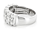 White Lab-Grown Diamond Rhodium Over Sterling Silver Band Ring 1.00ctw