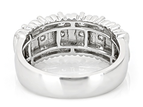 White Lab-Grown Diamond Rhodium Over Sterling Silver Band Ring 1.00ctw
