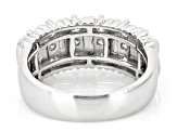 White Lab-Grown Diamond Rhodium Over Sterling Silver Band Ring 1.00ctw