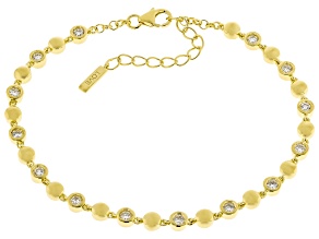 White Lab-Grown Diamond G-H VS 18K Yellow Gold Over Sterling Silver Bracelet 1.10ctw