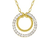 White Lab-Grown Diamond G-H VS 18K Yellow Gold Over Sterling Silver Station Necklace 0.75ctw